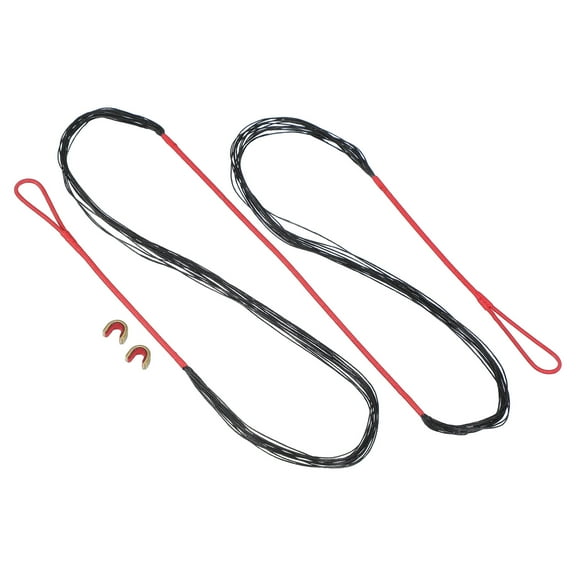 Bow String Replacement, 14 Strands Recurve Bowstring with Nock Point for AMO 62" Recurve Bow, Red-Black