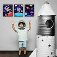 thumbnail image 4 of 6 Pieces Space Canvas Wall Art Unframed Space Poster Painting Prints Space Decor Wall Art Astronaut Figure Picture for Boys Living Room Wall Decor Kids Nursery Colorful DIY, 4 of 7