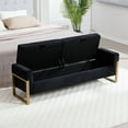 thumbnail image 6 of Aemeios 67" Velvet Storage Bench for Bedroom End of Bed with Double Lids Storage and Gold Legs, Black, 6 of 9