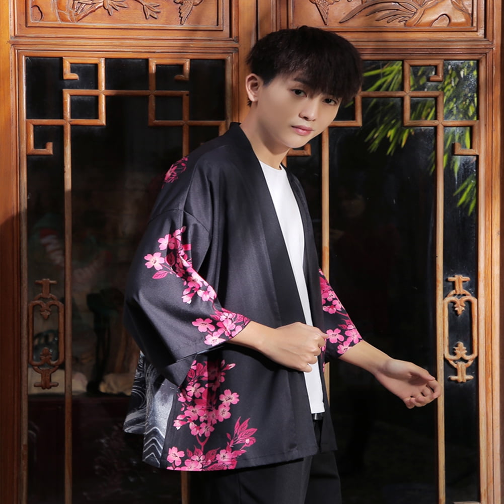 Unisex Men Women Cardigan Janpanes Kimono Style Red crowned Crane Printing Sunshade Retro Style Robes Walmart
