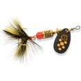 thumbnail image 1 of Mepps BF1DSS-BYD Black Fury In-Line Spinner #1 1/8oz Dressed Siwash Hook Black/Yellow Dots, 1 of 1