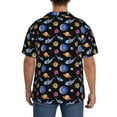 thumbnail image 3 of Gukieu Whales In Space Print Men's Short-sleeved Shirts, Button-down Pocket Shirts, T-shirts, Beach Vacation Travel Summer Clothing-Small, 3 of 5