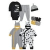 Gerber Baby Boy Baby Shower Layette Gift Set, 11-Piece, Black, White, Yellow Nature