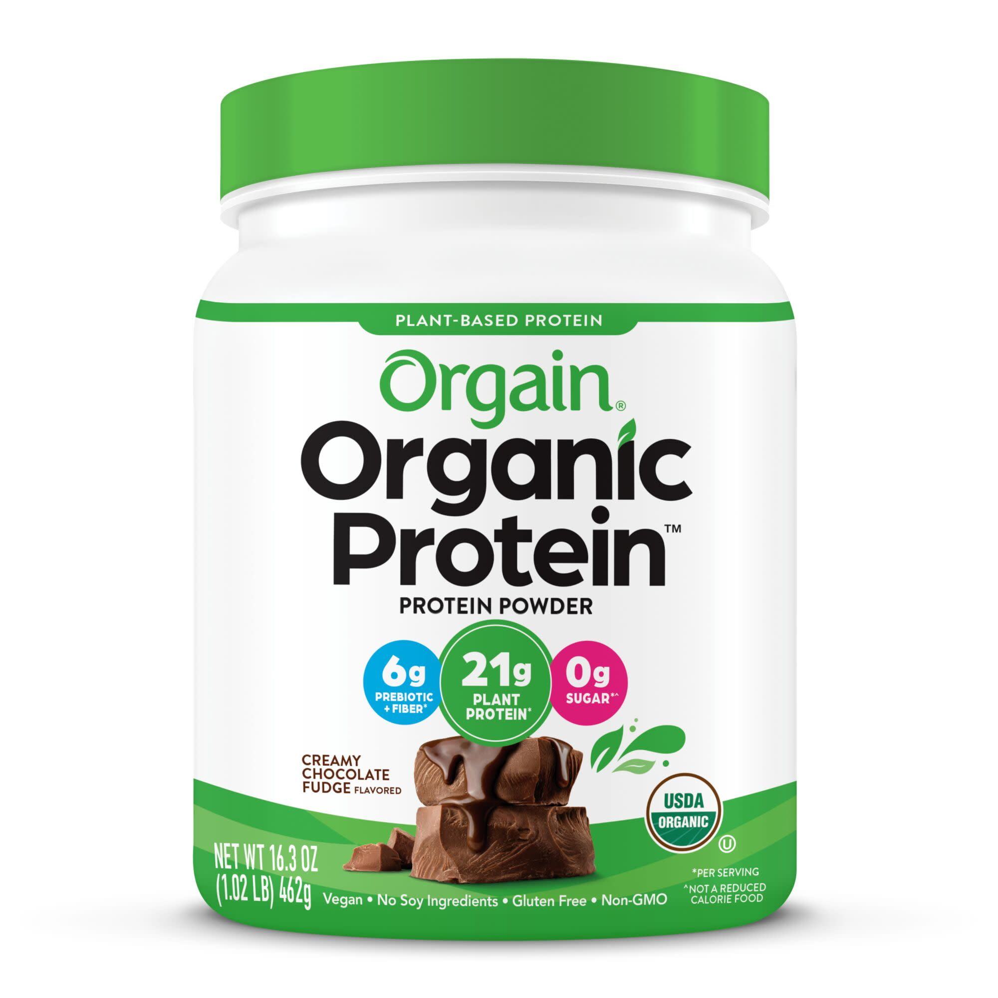 Orgain Organic Vegan Protein Powder, Creamy Chocolate Fudge, 21g Protein,1.02lb