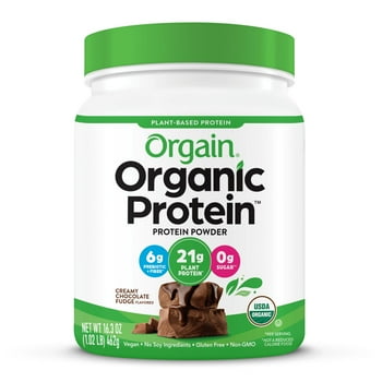 Orgain  Vegan Protein Powder, Creamy Chocolate Fudge, 21g Protein,1.02lb