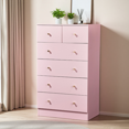 thumbnail image 3 of GZXS Dresser with 6 Drawers for Bedroom, Chest of Drawers, Closet Clothes Organizer for Hallway, Entryway, Living Room, Pink, 3 of 10