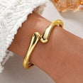 thumbnail image 4 of FENGGHAO Trendy Chunky Bangle Bracelet for Women Teens Adjustable Cuff Real Gold Plated Comfort Fit Jewelry Gift for Birthdays and Christmas, 4 of 7