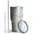 thumbnail image 2 of 30oz Pioneer Flower Tumblers Stainless Steel Tumbler with Lid and Straw,Vacuum Insulated Double Wall Travel Tumbler Cups Mug with Cleaning Brush for Coffee,Tea, 2 of 7