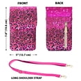 thumbnail image 3 of WIRESTER Small Crossbody Cell Phone Leather Bag for Women, Mini Over Shoulder Handbag Purse with Credit Card Slots - Hot Pink Glitter Sparkle With Black Pink Glitter Leopard, 3 of 7