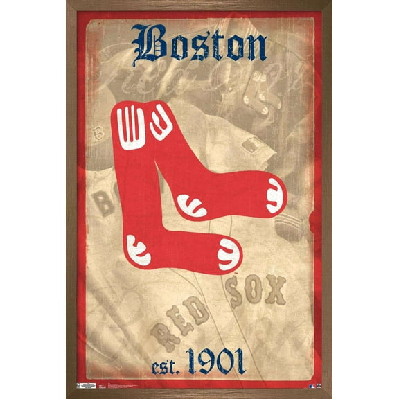 MLB Boston Red Sox - Retro Logo 14 Wall Poster, 22.375" x 34", Framed