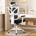 thumbnail image 1 of Coolhut Ergonomic High-Back Office Chair - Big and Tall Reclining Gaming Chair with Lumbar Support, Breathable Mesh, Adjustable Armrests, and Comfortable Design for Home Office, White, 1 of 6