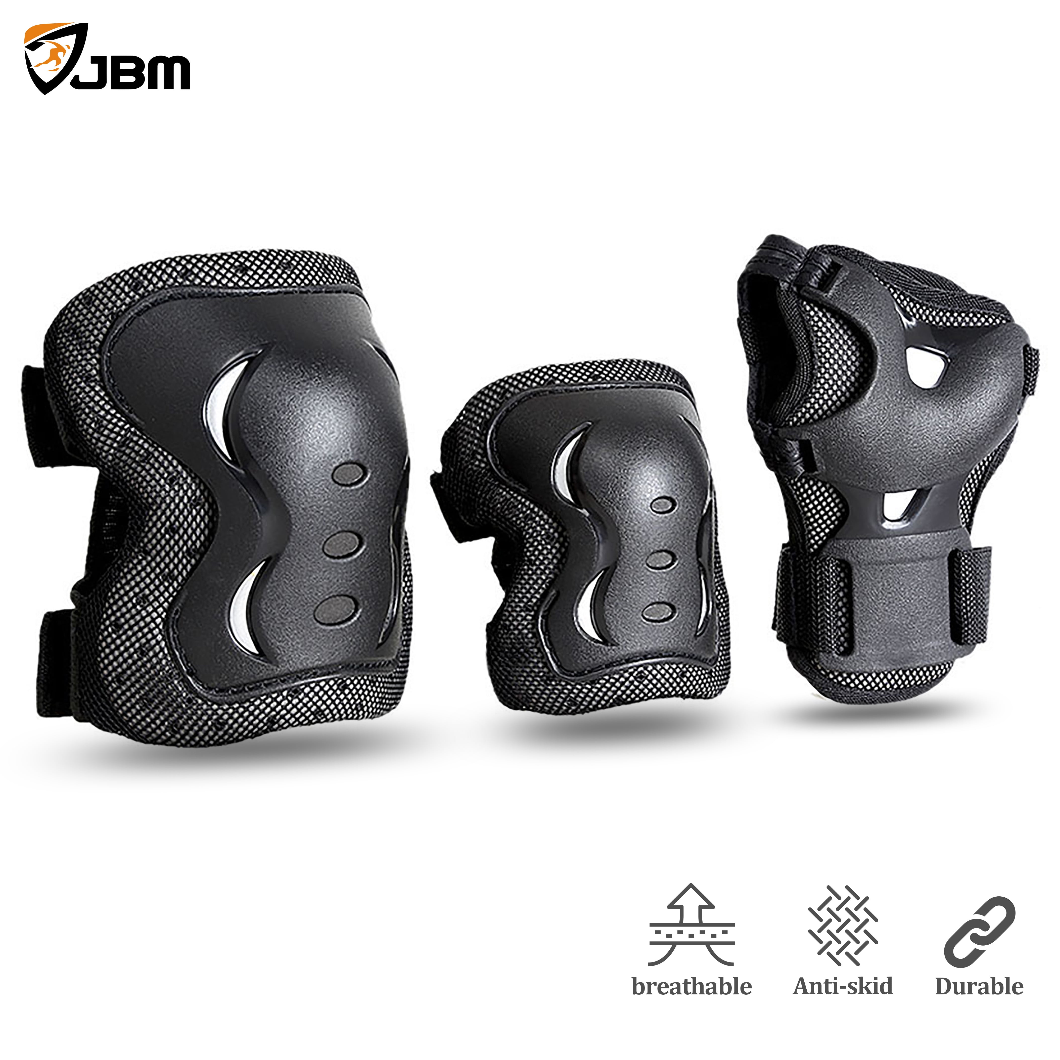 Knee Supports Wrist Palm Guards Protective Knee Saver with Hard Shell Thick Padding Sports Set for 3-9 Years Old 6 Pcs Eruner Kids Roller Blading Skateboard Knee Elbow Pads