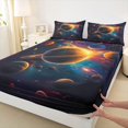 thumbnail image 3 of Homewish Galaxy Planet Twin Sheet Sets 3pcs for Female Men Adults,Psychedelic Universe Twin Fitted Sheet Microfiber,Outer Space Breathable Flat Sheet,Ultra Soft Home Decor, 3 of 7