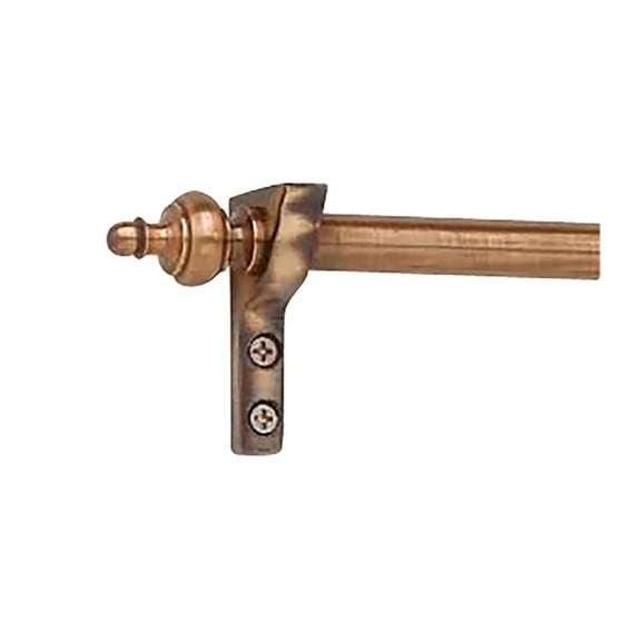 Renovators Supply Ornate Decorative Quilt Hanger Holder Rod Antique Brass 9 Foot L with Urn Finials and Brackets