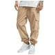 thumbnail image 1 of Pantalones cargo de color liso para hombre, aptos para todas las estaciones, con bolsillos. Mono deportivo informal de poliéster., 1 of 7