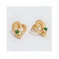 thumbnail image 2 of Aretes Serpiente Dorada En Forma De Corazón, 2 of 4