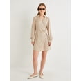 thumbnail image 5 of Long Sleeve Draped Mini Shirt Dress, 5 of 8