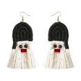 thumbnail image 1 of Pendientes Serie Xmas Pendientes De Tejido Serie De Navidad Regalos De Papá Noel Bohemio Para Mujeres Festivas Borla Negra Borla negra Magideal Pendientes Serie Xmas, 1 of 7