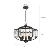 CHLOE Kenna Transitional 5 Light Rubbed Bronze Ceiling Pendant Fixture 20 Width