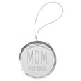 thumbnail image 1 of Mom Est.2020 Established - Laser Engraved 3-1/4-inch Etch Handmade Xmas Round Clear Etched Crystal Glass Circle Inspirational Christmas Ornament with String, 1 of 3