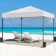 thumbnail image 2 of Songqin 10x10 1-Person Setup Pop Up Canopy Tent, Instant Portable Commercial Canopy Tent, Outdoor Gazebo with 1-Button Push, Wheeled Bag & 4 Sandbags for Home, Party & Outdoor, Silver-Coated White, 2 of 17