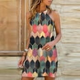 thumbnail image 1 of PENGXIANG Femmes Casual Mode Été Grande Taille Robe en Métal Suspendu Cou Imprimé Robes de Plage Sans Manches pour les Femmes 2022, 1 of 5