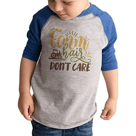 

7 ate 9 Apparel Kids Farm Life Shirts - Farm Hair Don t Care Blue Shirt 4T