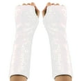 thumbnail image 2 of MoJoGo Sequin Gloves for Women Fashion Holiday Themed Accessory for Party Carnival Cocktail Wedding White 28CM, 2 of 4