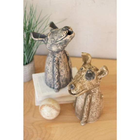 Kalalou Inc Set Of Two Clay Singing Dogs