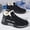 Black, variant on Men's High Top Fleece Lined Winter Snow Boots, Side Zipper Warm Ankle Boots for Cold Weather Outdoor Use