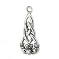 thumbnail image 1 of Sterling Silver 16" 1mm Box Chain Celtic Weave Knot Claddagh Pendant Necklace, 1 of 2