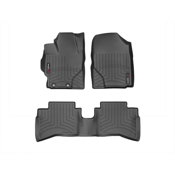 WeatherTech Custom Fit FloorLiners compatible with 2016-2019 Toyota Prius C - 1st & 2nd Row, Black