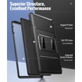 thumbnail image 3 of Case for All-New Kindle Fire HD 10 and Fire HD 10 Plus Tablet（11th Generation, 2021 Release, Full Body Rugged Hands-Free Viewing Stand Back Cover with Screen Protector, Black, 3 of 7