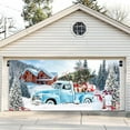 thumbnail image 4 of Christmas Garage Door Decorations Christmas Garage Door Banner Mural Covered in 7 X 16 Foot Car Christmas Tree Pattern Garage Door Mural for Holiday Parties, 4 of 7