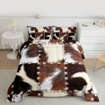 thumbnail image 2 of Homewish Farmhouse Cow Print Boy Girl Bedding Comforter Set 2pcs,Geometric Plaid Grid Twin Comforter Sets Microfiber,Animal Print Patchwork Breathable Bedding Set,Super Cozy Room Decor, 2 of 8