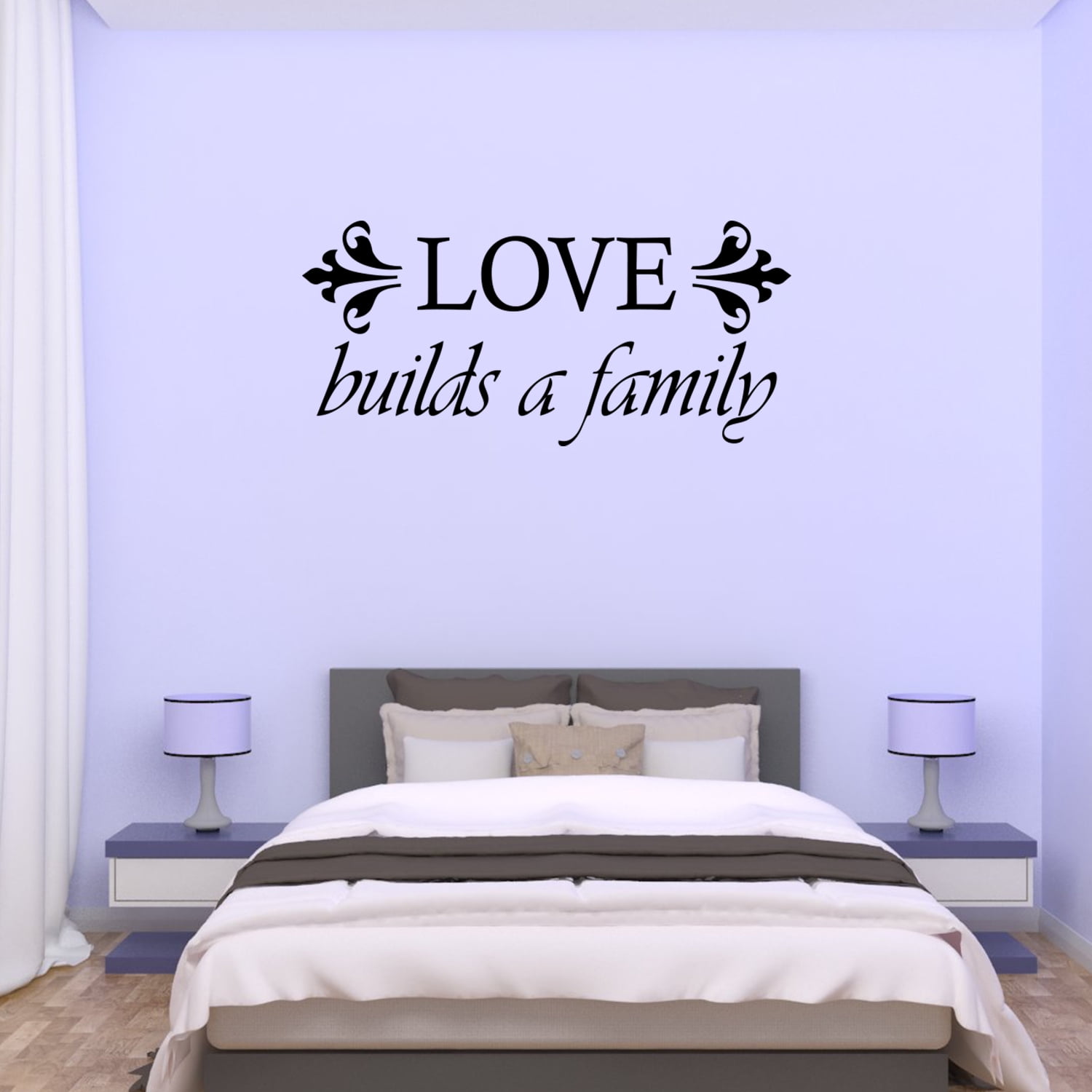 Family Wall Decal Love Builds a Family Family Vinyl Decals Wall Sticker