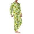 thumbnail image 2 of Yiaed Fresh Sweet Corn Print Men’s Pajamas Set - Long Sleeve Button Down Sleep Shirt and Pajama Bottoms Sleepwear Set Mens Pjs Sets Men's Pajama Bottoms-X-Large, 2 of 7