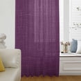 thumbnail image 6 of Purple Burlap Texture Sheer Curtains 45 Inches Long, Farmhouse Vintage Purple Light Filering Curtains, Breathable Simi Curtain Privacy Drapes for Kitchen Bathroom Lightweight Small Window Treatment, 6 of 9