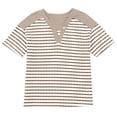 thumbnail image 4 of Hombro Frío Tops Mujeres Cuello en V Manga Corta Fuera Del Hombro Color Sólido Blusa Casual Suave Poliéster Primavera Verano Moda, 4 of 5