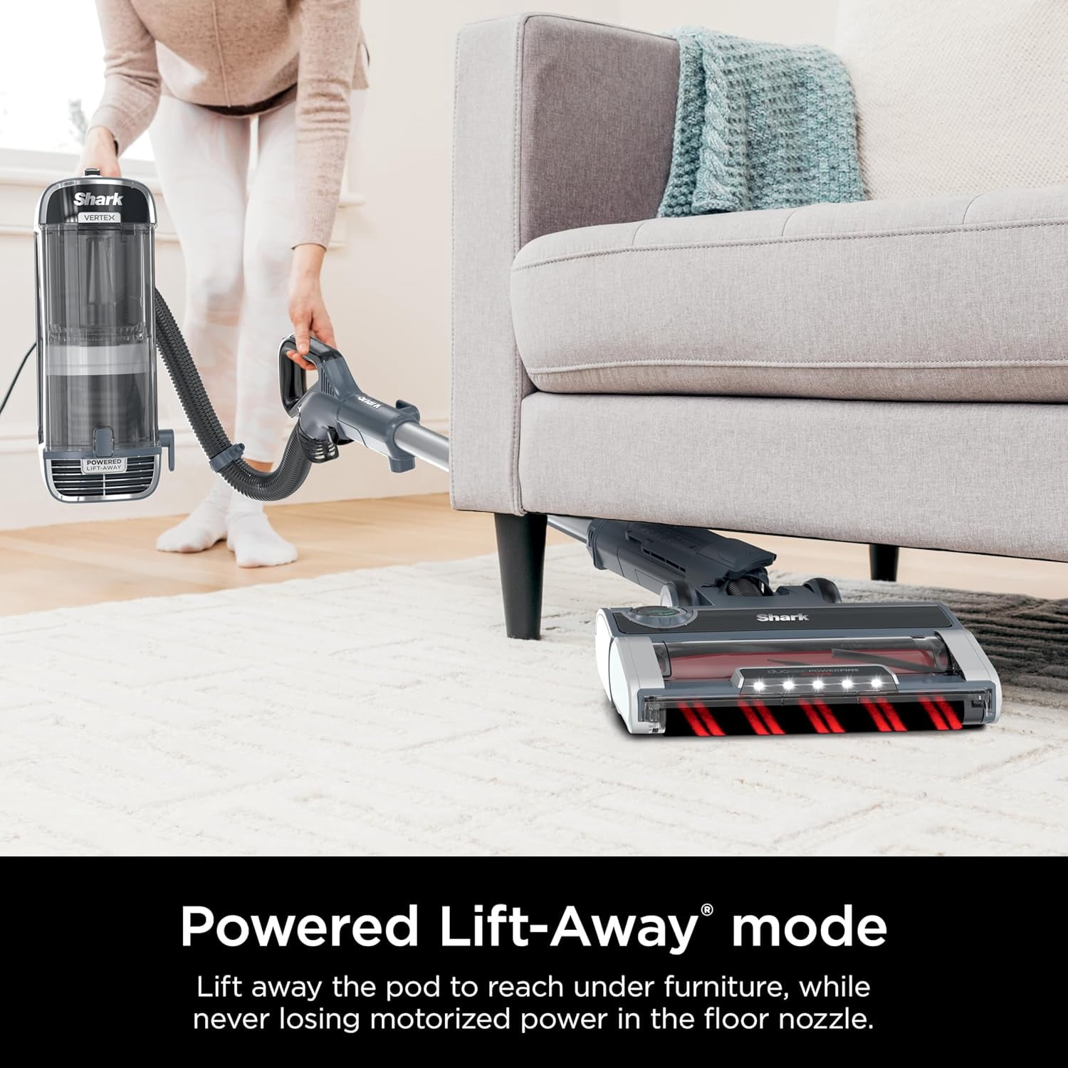 Shark Performance Powered Lift-Away Upright Vacuum, Ultra-Powerful Suction No Hair Wrap, LED Headlights, Pet Hair Pickup, Carpets & Hardfloors, UV2500