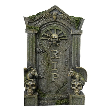 Day of The Dead Gothic Skulls Night Bat and Gargoyles RIP Tombstone Figurine