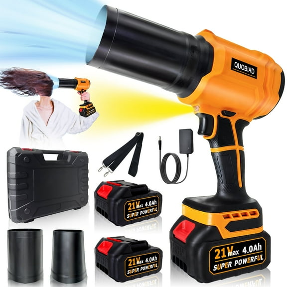 Leaf Blower Cordless, Battery and Charger Included (Orange)