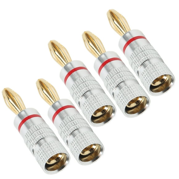 Straight Speaker Plug,5PCS Banana Plugs 4mm/0.2in Banana Connectors Speaker Wire Plug High Capacity