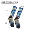 thumbnail image 2 of Lsque Vintage Starry Sky Shark Pattern Sport Compression Socks for Men & Women 15-20 mmHg Knee High Nurse Pregnant Running Medical and Travel Athletic, 2 of 6