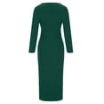 thumbnail image 7 of Guieoi Dress for Women under $10.00 Plus Size Women's Fall Solid Color Long Sleeve-Neck Dress Green Black*Friday/Cyber*Monday, 7 of 7