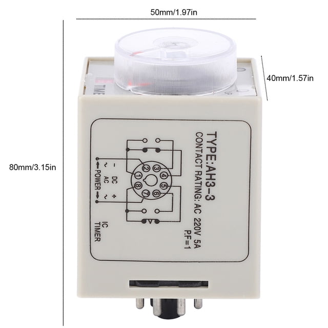 AH3-3 Relé De Tiempo Interruptor De Temporizador De Retardo Ajustable CA 220 V Para De Control Automático