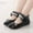 Black, variant on CHUOU Girls Leather Princess Flower Children Soft Dance Baby Kid Shoes Shoes Single Baby Shoes