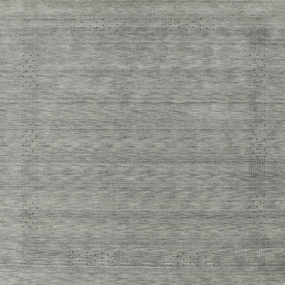 Ahgly Company Machine Washable Indoor Square Contemporary Dark Goldray Area Rugs, 3' Square