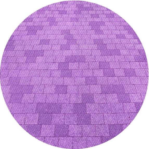 Ahgly Company Machine Washable Indoor Round Transitional Violet Purple Area Rugs, 8' Round