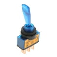 thumbnail image 4 of DYNWAVECA Car Toggle Switch SPDT Latching (Maintained) ON-OFF-ON 3 Pin 3 Position 12V 20A With Waterproof Cover For Auto Car Blue, 4 of 6